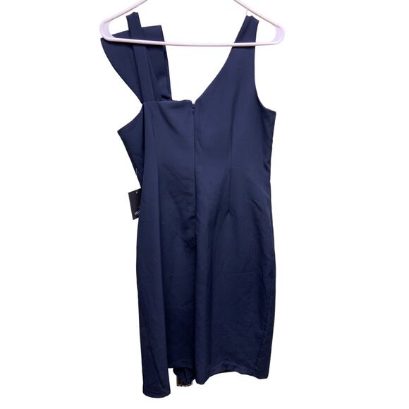 Marina Blue Sleeveless Bodycon Asymmetrical Neckline Formal Dress Size 10 NWT - Picture 5 of 6